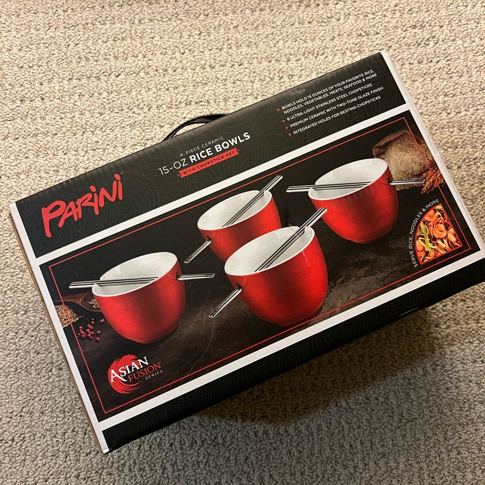 Red Rice Bowls Set